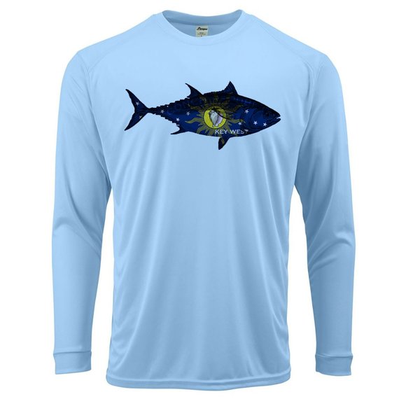T-shirt Vintage Pelagic Tuna Republic, Homme, Blanc, Motif Graphique, Coton, Années 90